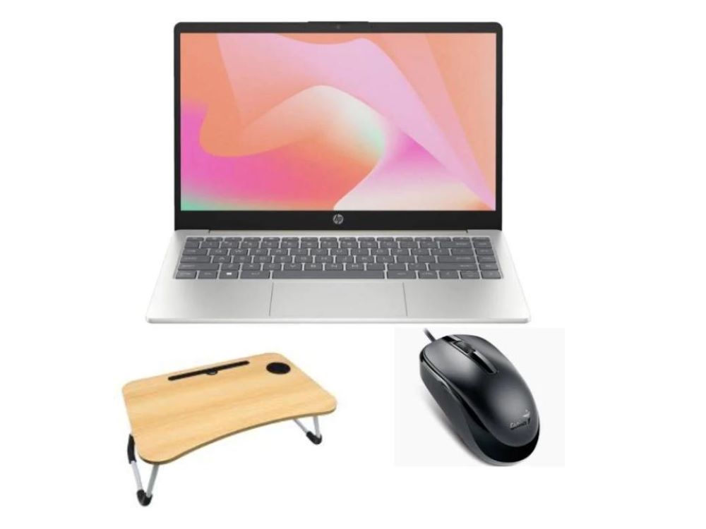 Portatil HP 14-EM0009LA Ryzen 5-7520U 16GB 512GB SSD 14" + Obsequio Mouse DX-120+ Soporte Mesa
